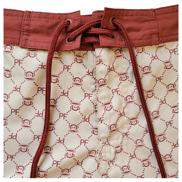 Paul Frank Brown Monkey PF Drawstring Board Shorts Made In USA Y2K - Picture 4 of 7